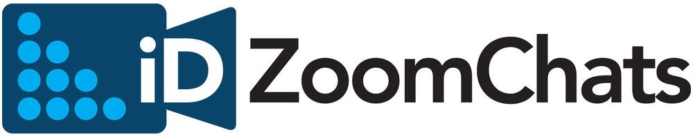 ID ZoomChats logo with blue dots and black text on white background.