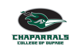 Chaparals College of Dupage logo with a stylized bird and flames.